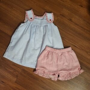 Cecil and Lou Girls Seersucker Short Set